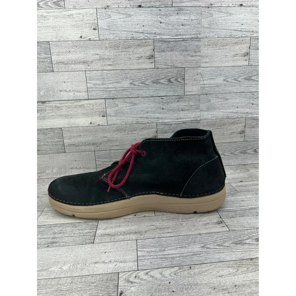 Crocs Men Desert Chukka Boots Charcoal Grey Suede Pink Laces 14669 Size 13